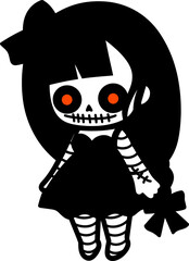 vector cute zombie girl illustration