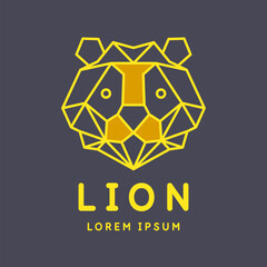 Obraz premium Minimalistic and stylish Lion emblem. Modern graphics. Vector illustration in a simple style.