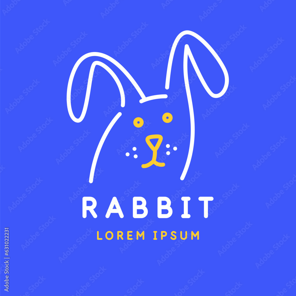 Aufkleber minimalistic and stylish rabbit emblem. modern graphics. vector illustration with text in a fashiona