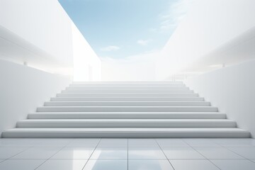 Minimalist Staircase, Generative AI. - obrazy, fototapety, plakaty