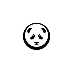 Logo panda. Head panda in circle. Vector