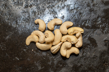 organic Cashew on stone or concrete background