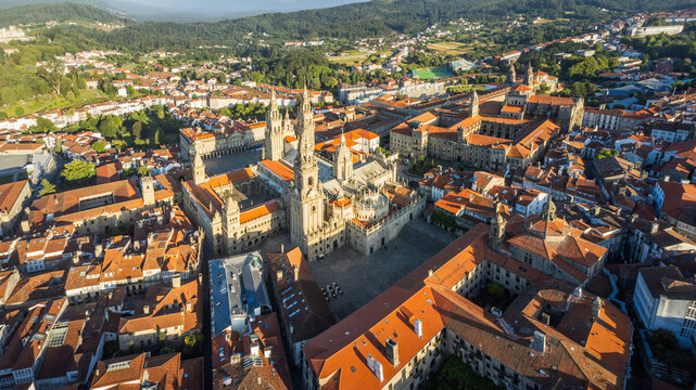 Early Morning View of the Cathedral of Santiago de Compostella, Spain