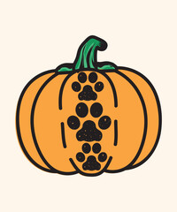 Dog pumpkin Halloween vector t-shirt design