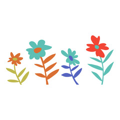 colorful flowers decorative border frame