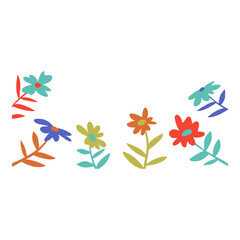 Fototapeta na wymiar illustration of colorful flower footer border illustration element