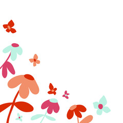 flowers infusing artistic charm as they gracefully frame the bottom corner or footer