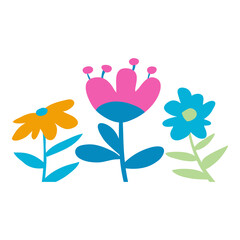 illustration of colorful flowers illustration as beauty bottom side frame border decorative