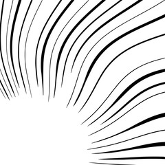 half corner radial curve line as speed comic action line and illusion or confuse effect illustration