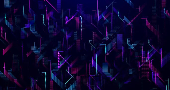 Digital cyber mesh with particles in virtual space, high speed connection, big data, data analysis technology, futuristic abstract background, 3D rendering. 4k video. seamless loop animation.