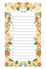 sweet brown flowers to do list template