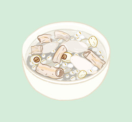 Sishen Soup in Taiwanese soups illustration