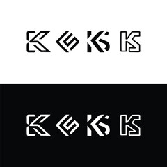 Collection of letters KS,editable and resizable EPS 10.