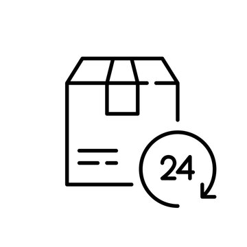 24 hour same day express delivery service Pixel perfect, editable stroke icon