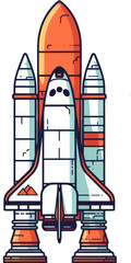 Obraz premium Vibrant and colorful rocket illustration with transparency, perfect for adding a playful and dynamic element to your designs. Generative AI.