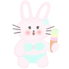 Bunny with ice cream 