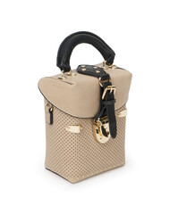 Leather women's handbag on a white background