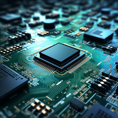 electronic circuit board with processor background