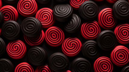 Licorice candies mix background. Sweet tasty backdrop. Generative AI