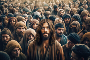 jesus in a crowd of people