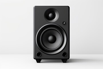 Obraz premium Black speaker isolated on a white background