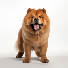 Cute chow chow full body on white background