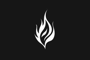 Burning flame icon vector detail stencil black and white