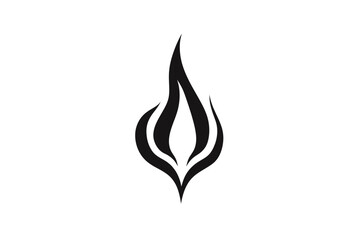 Burning flame icon vector detail stencil black and white