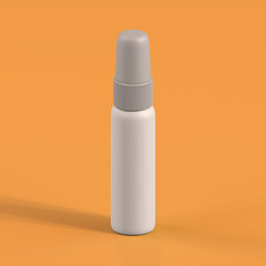 Monochrome Bottle on Orange Background, 3d Rendering