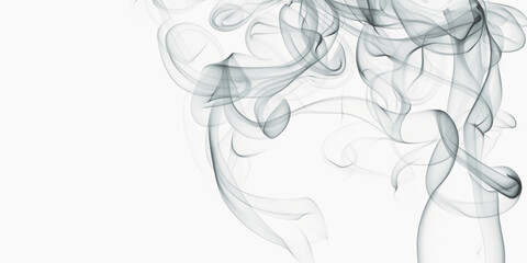 immagine con volute di fumo leggero su sfondo bianco, full frame