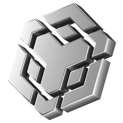 3d icon of a silver bnb logo