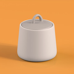 Monochrome Bottle on Orange Background, 3d Rendering