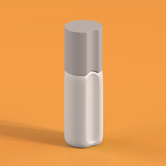 Monochrome Bottle on Orange Background, 3d Rendering