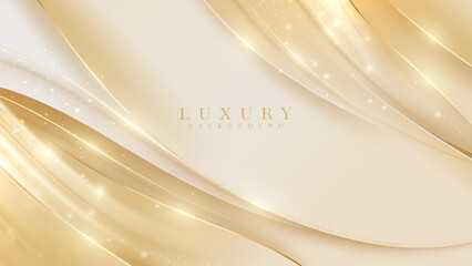 Fototapeta Luxury abstract gold background with glitter light effect decoration. obraz