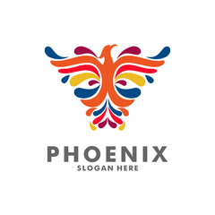 phoenix wing logo animal abstract, luxury and colorful phoenix logo illustration template
