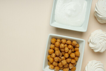 Aquafaba, concept of vegan food and cuisine