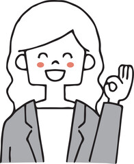 スーツの働く女性　単体