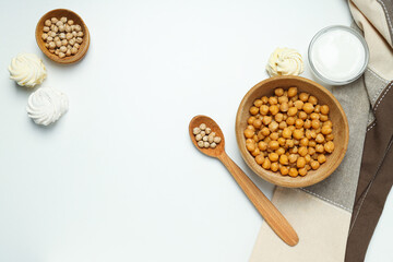 Aquafaba, concept of vegan food and cuisine
