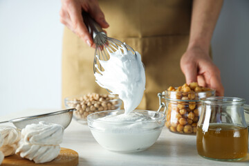 Aquafaba, concept of vegan food and cuisine