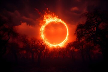 Ring of Cosmic Fire: An Annular Solar Eclipse Casting a Spectacular Circle in the Sky