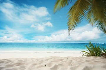 Tropical beach with white sand.