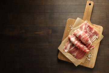 Meat food and tasty food concept - delicious bacon