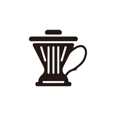 Clever coffee dripper icon.Flat silhouette version.