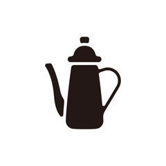 Drip kettle icon.Flat silhouette version.