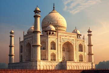 Fototapeta na wymiar The Taj Mahal - A Stunning White Marble Palace in India