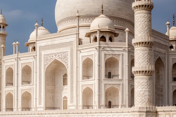 Fototapeta na wymiar Taj Mahal - A Stunning White Marble Palace in India