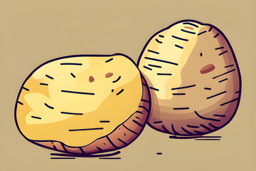 illustration of a potato, generative ai