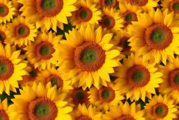Obraz premium beautiful sunflower background neatly arranged. generative ai