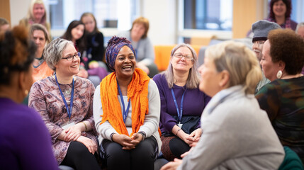 A cancer support group sharing stories and experiences, cancer, World Cancer Day Generative AI