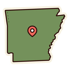 Arkansas map sticker